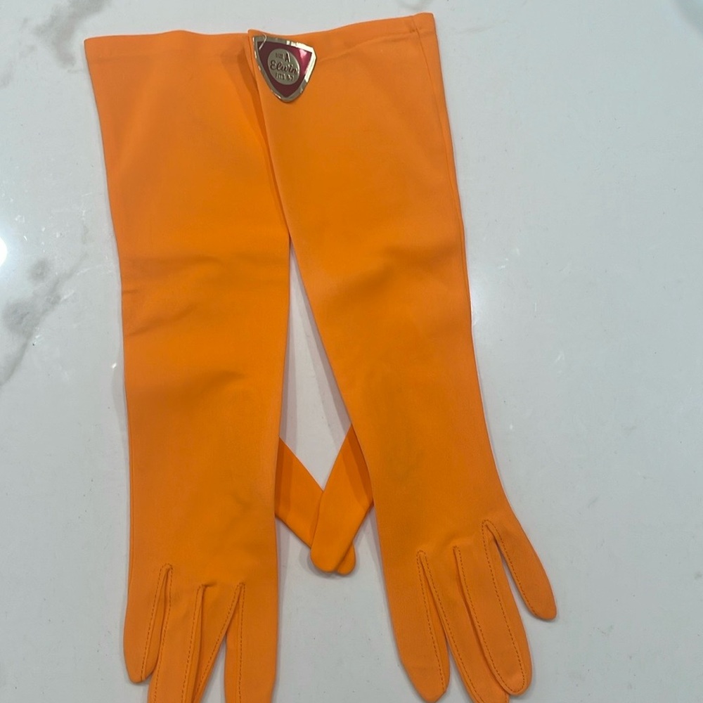 1960s vintage elbow length gloves - orange 🍊